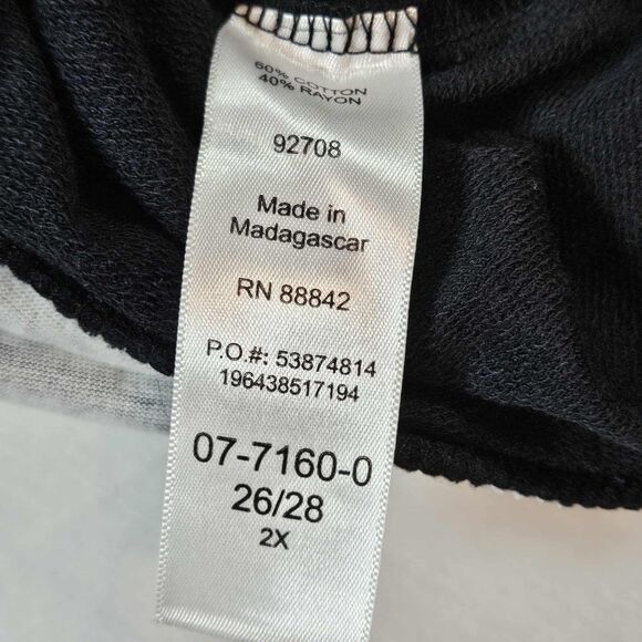 Woman Within Plus Size Layered Look Sweatshirt 2X Black & White Checked - Picture 8 of 8